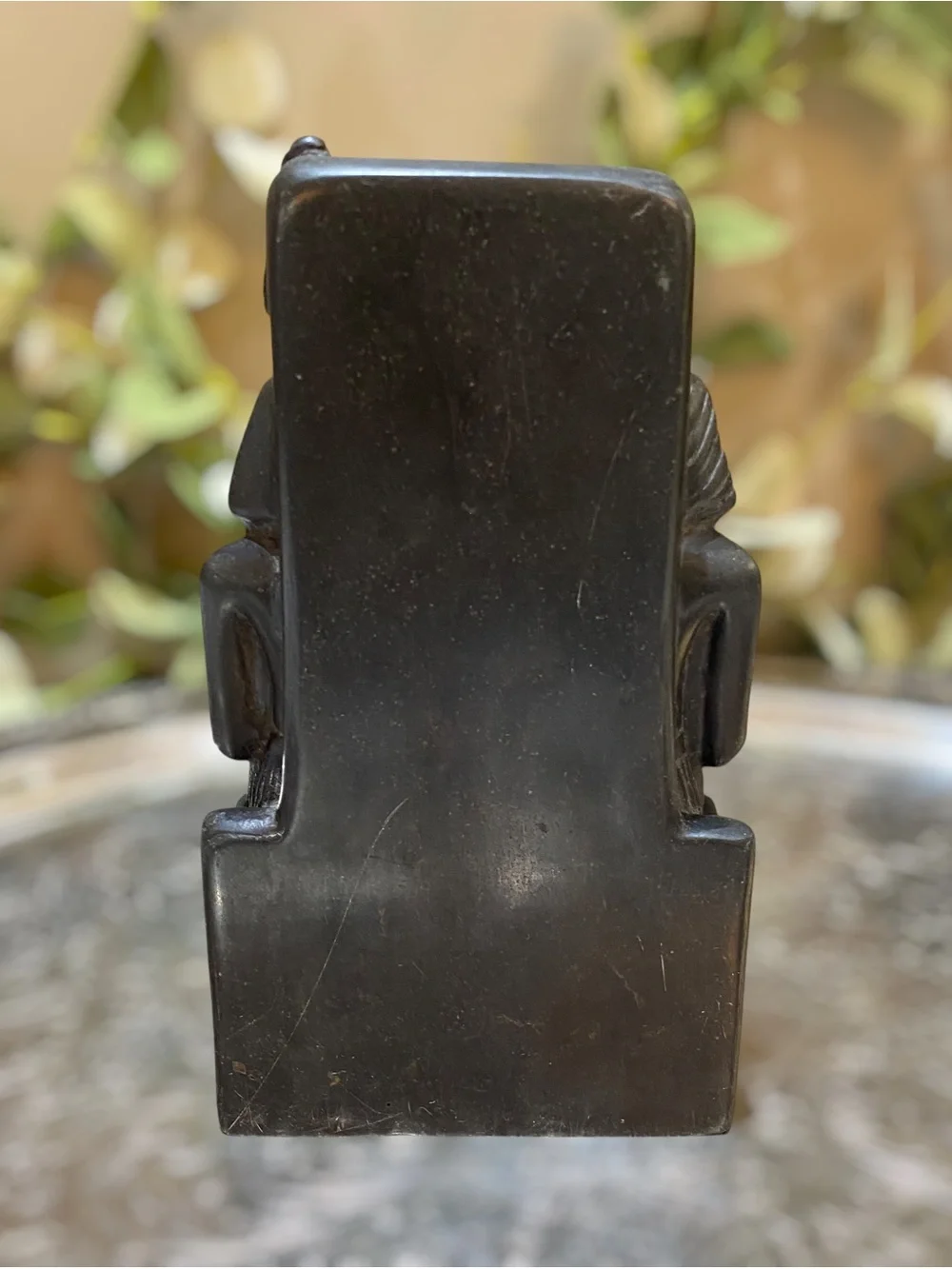 Vintage Bookend Egyptian King Queen on Throne Black